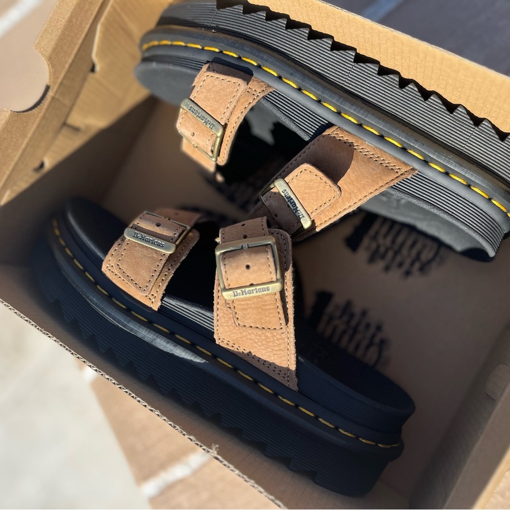 Dr. Martens Tan and Black Sandals